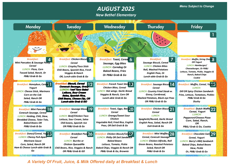 NBES MENU